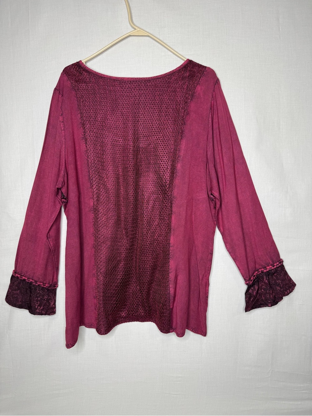 The Pyramid Collection Womens Patchwork Embroidered Rayon Tunic Top XL Boho - Picture 8 of 10